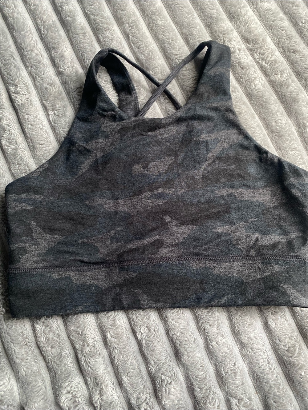Vuori Black Camo High-Neck Sports Bralette